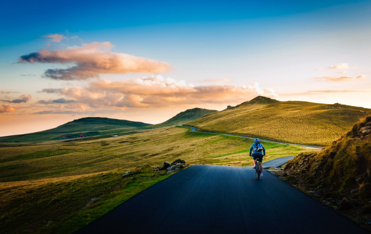 a biker in nature